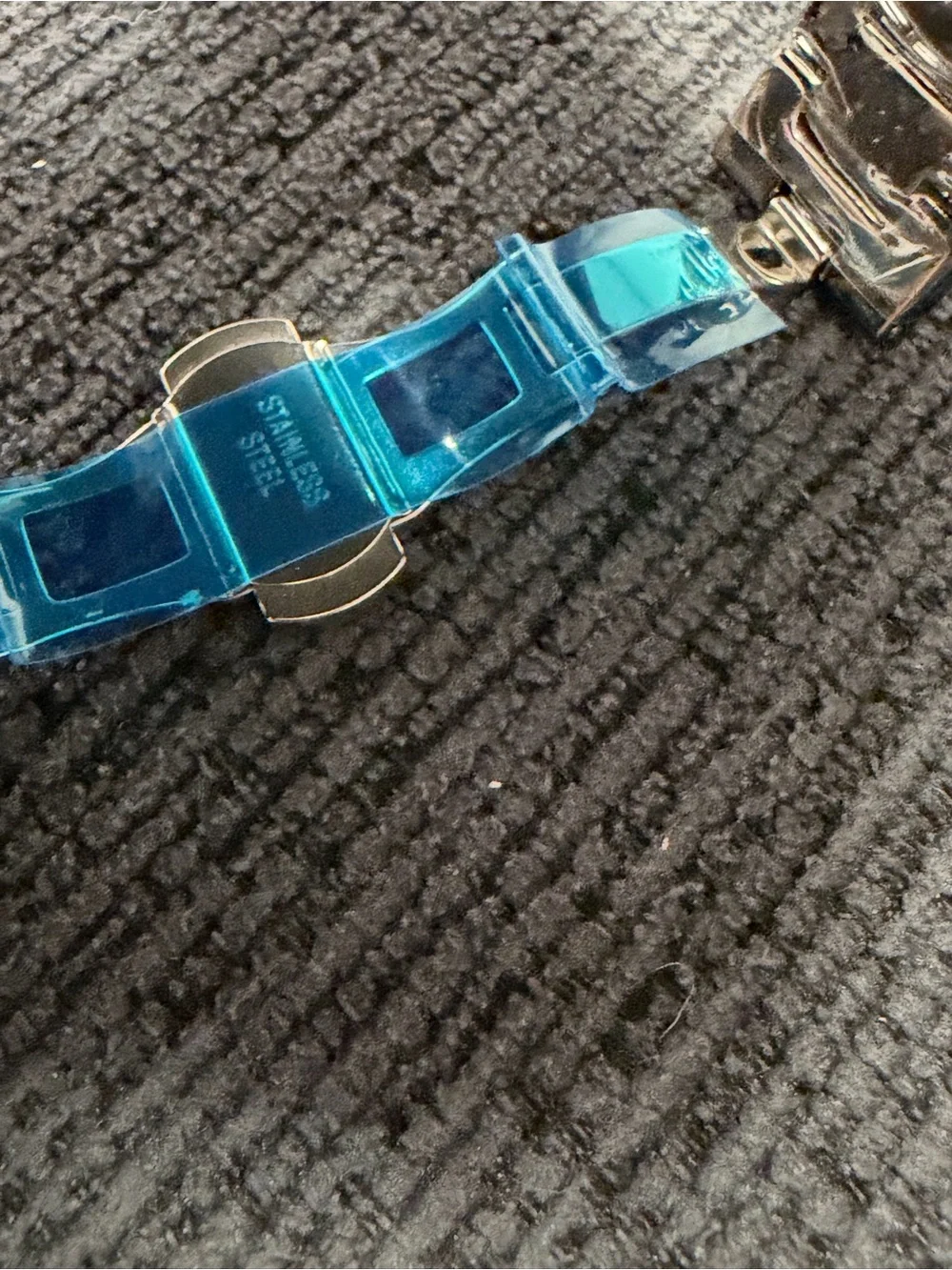 Men's Blue Crystal Iced-Out Square Watch - Luxury Statement